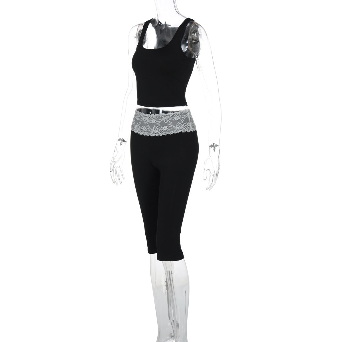 Women Summer Crop Top and Pants Two Piece Set 5