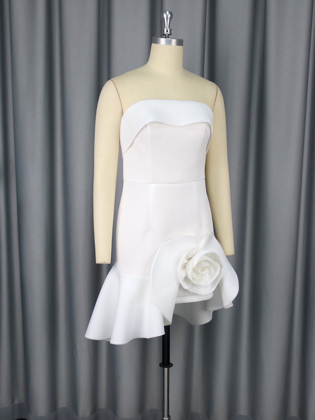 Women Summer Flower Party Sexy Strapless Party Dress 9