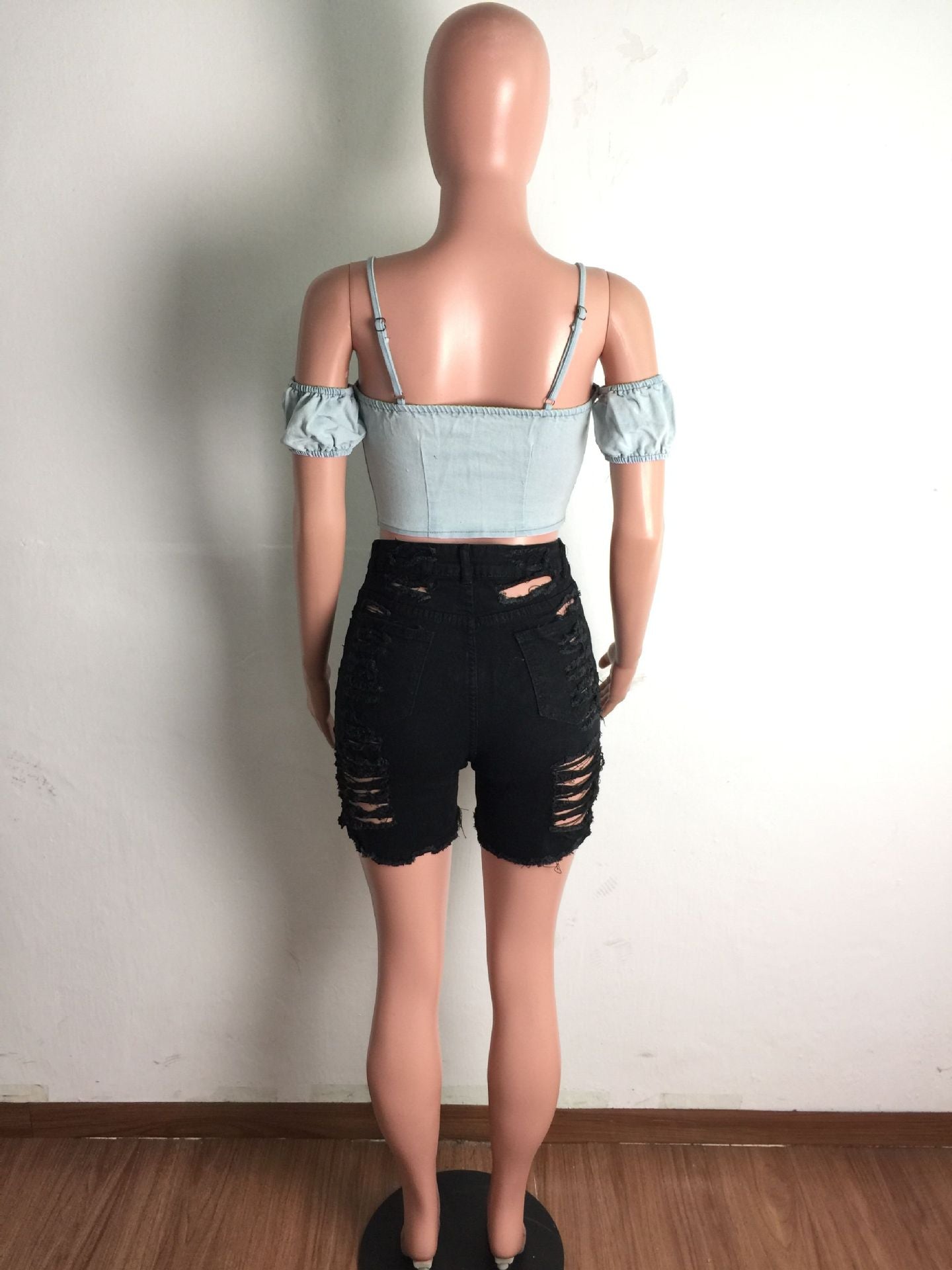 Women's Washed Distressed Destroyed Sexy Denim Shorts 7