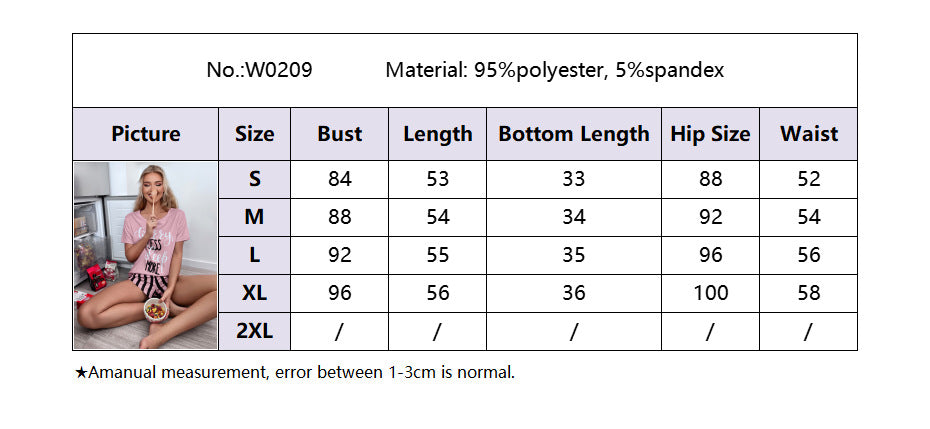 Women Summer Short Sleeve Striped Top and Shorts Casual pajamas Two-Piece Set 11