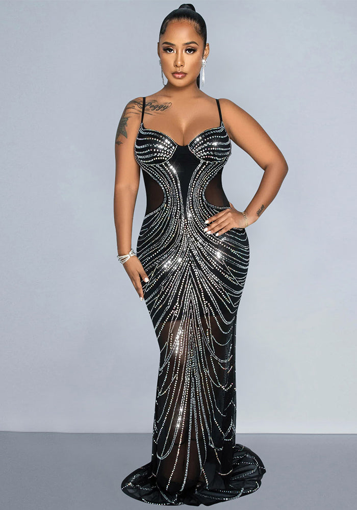 Women Sexy Party Wear Beaded Solid Strapless Bodycon Dress