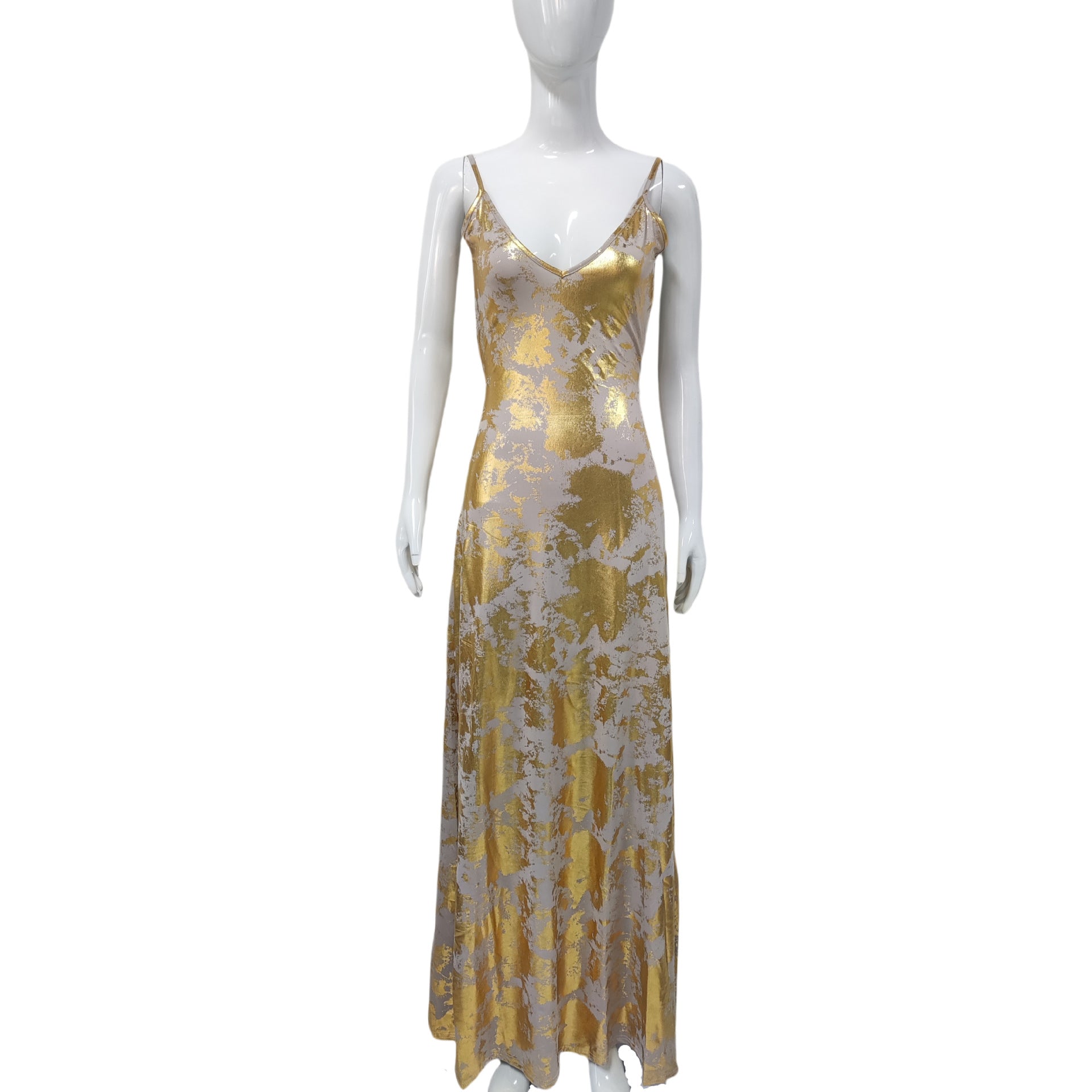 Women Summer Sexy Backless Shiny Strap Dress 6