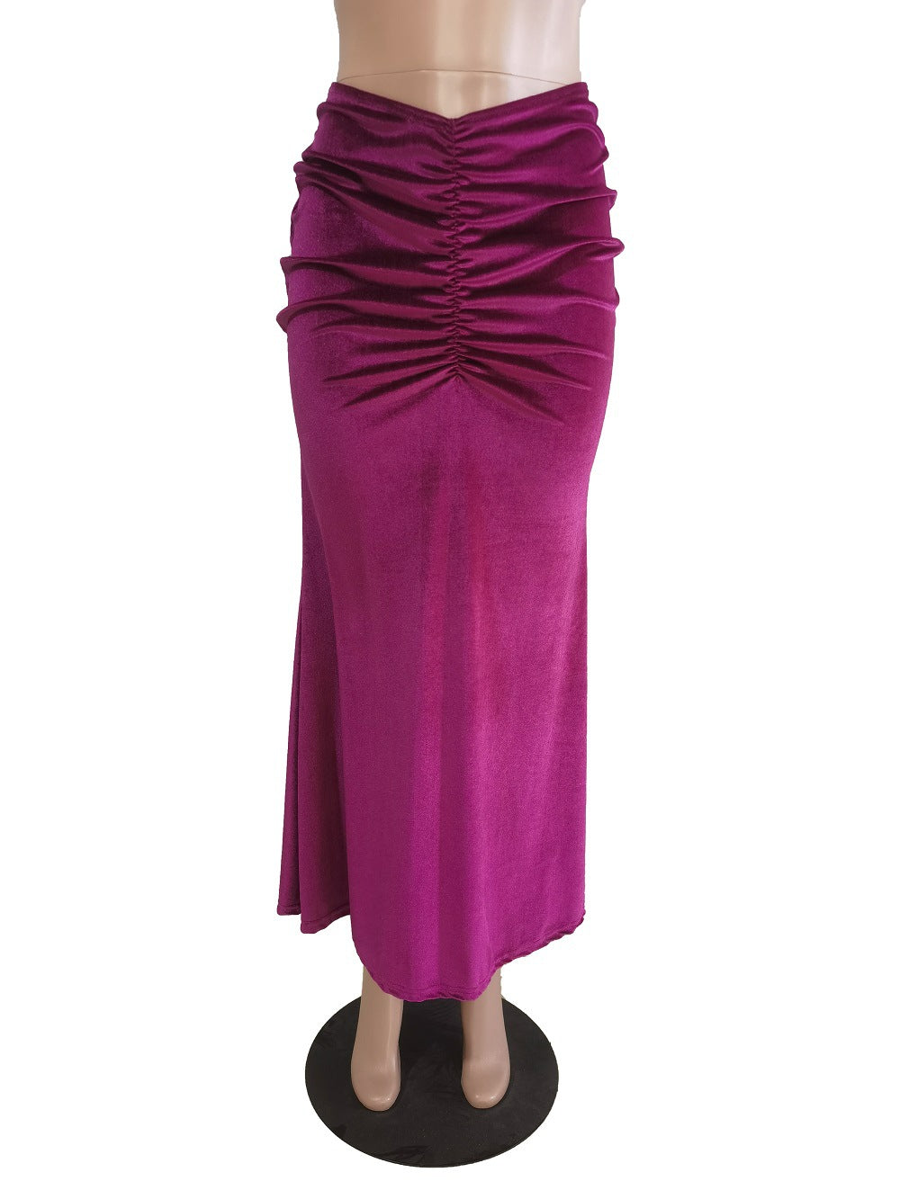 Women Casual Pleated Velvet Skirt 11