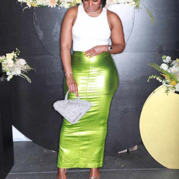 Sexy Bodycon invisible zipper slit skirt leather skirt 5