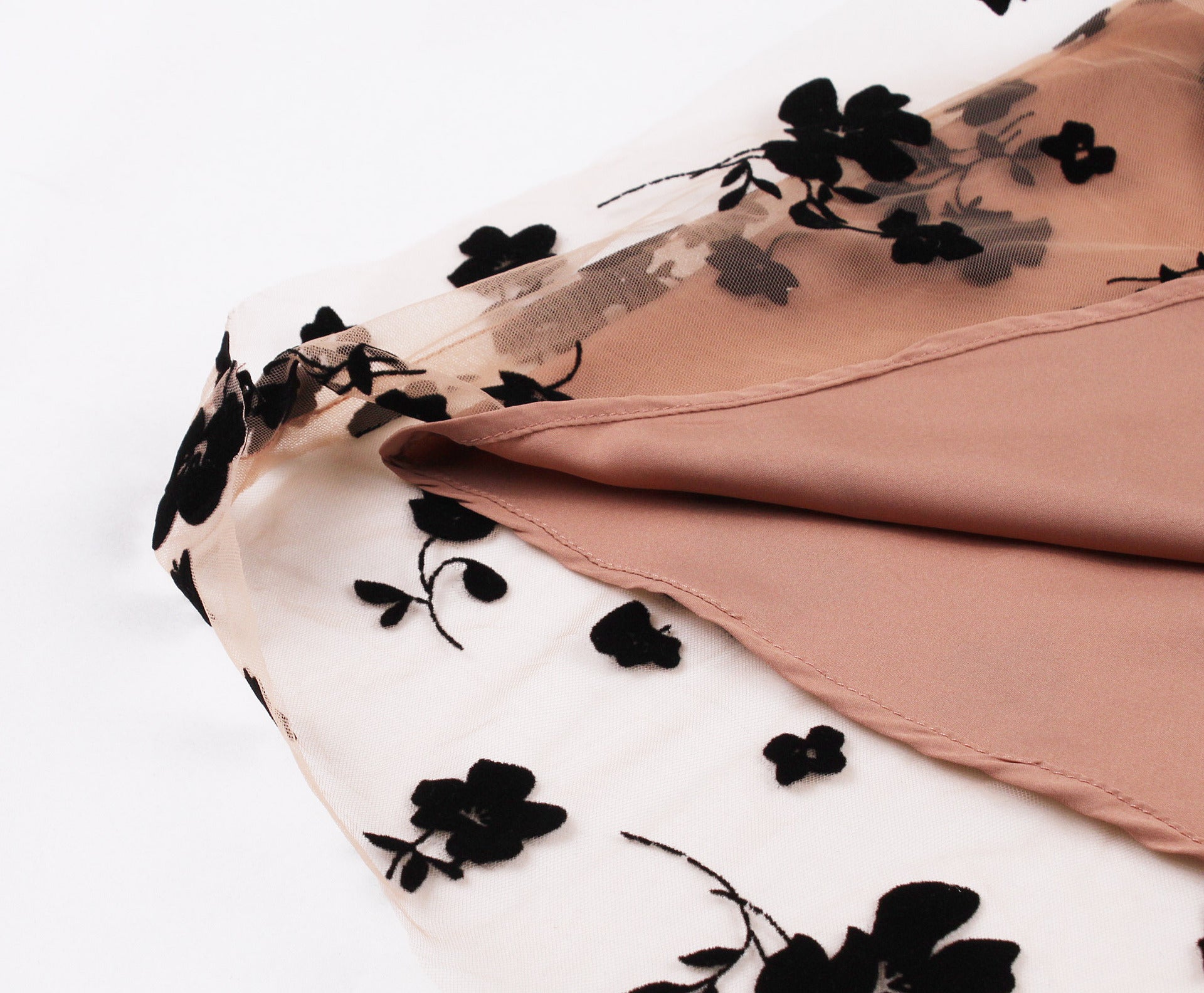 Women's Slim Waist Mesh Patchwork Short Sleeve Round Neck High Waist Chic Retro Swing Dress 15