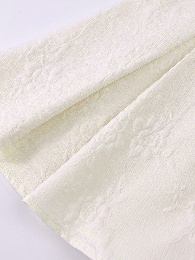 Women's Jacquard Strap Sexy Low Back Ruffle Short Dress 40