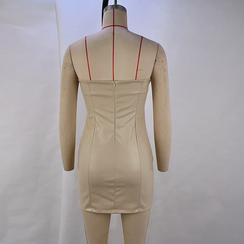 Women Solid Sexy Strapless Bodycon Dress 22