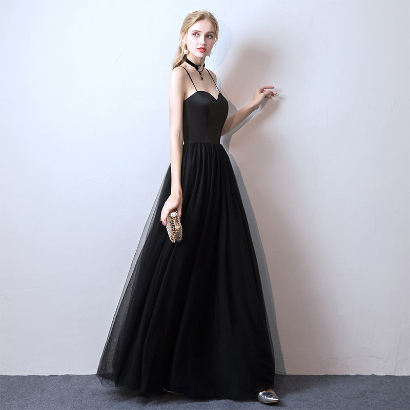 Women Black Suspender Formal Party Maxi Evening Dress（Processing time need 3-6 days） 5
