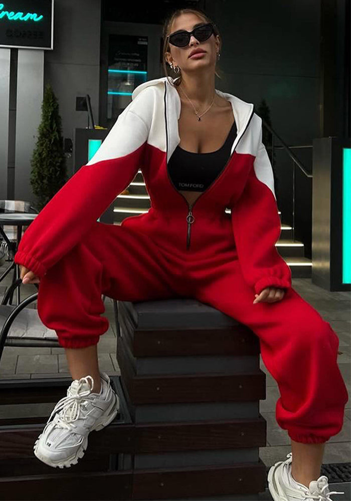 Women Sports Casual Contrast Jumpsuits