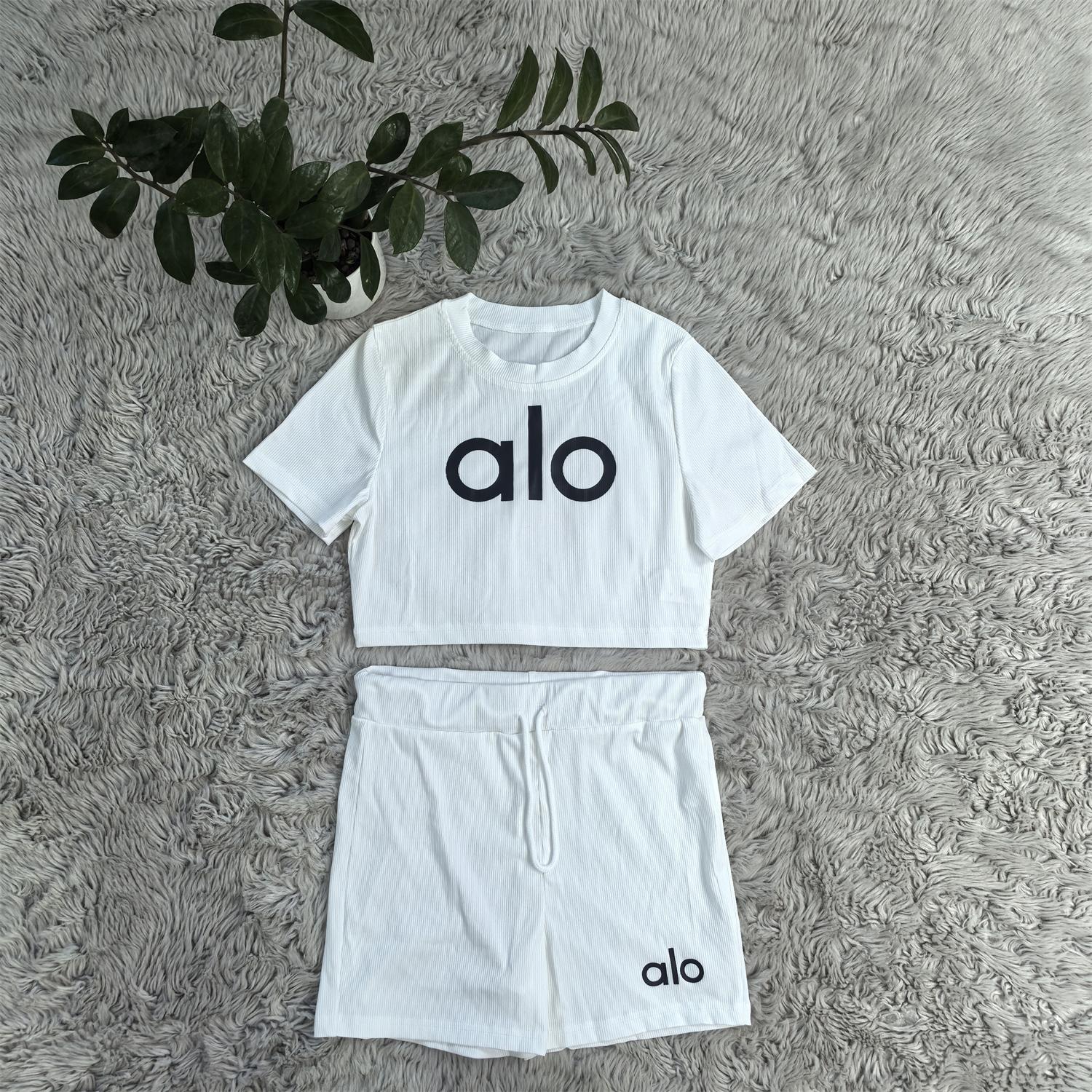 Women summer Stretch Round Neck short-sleeved top and shorts two-piece set 11