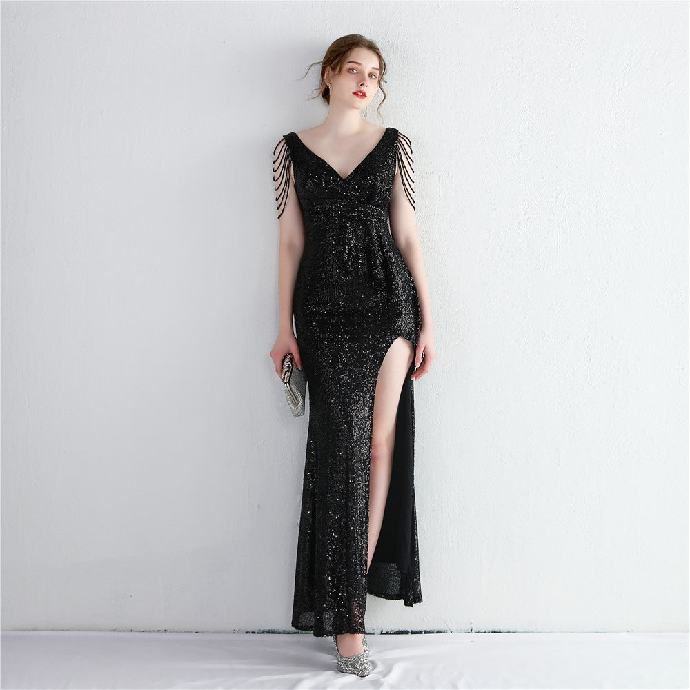 Women Sequin Sequin Long Evening Dress 8