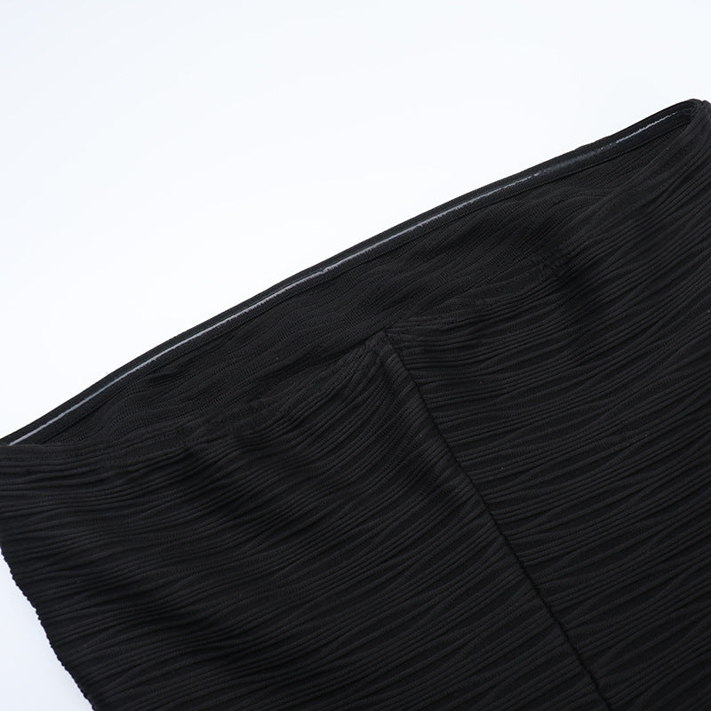 Women spring pleated multi-layer puffy strapless dress 15