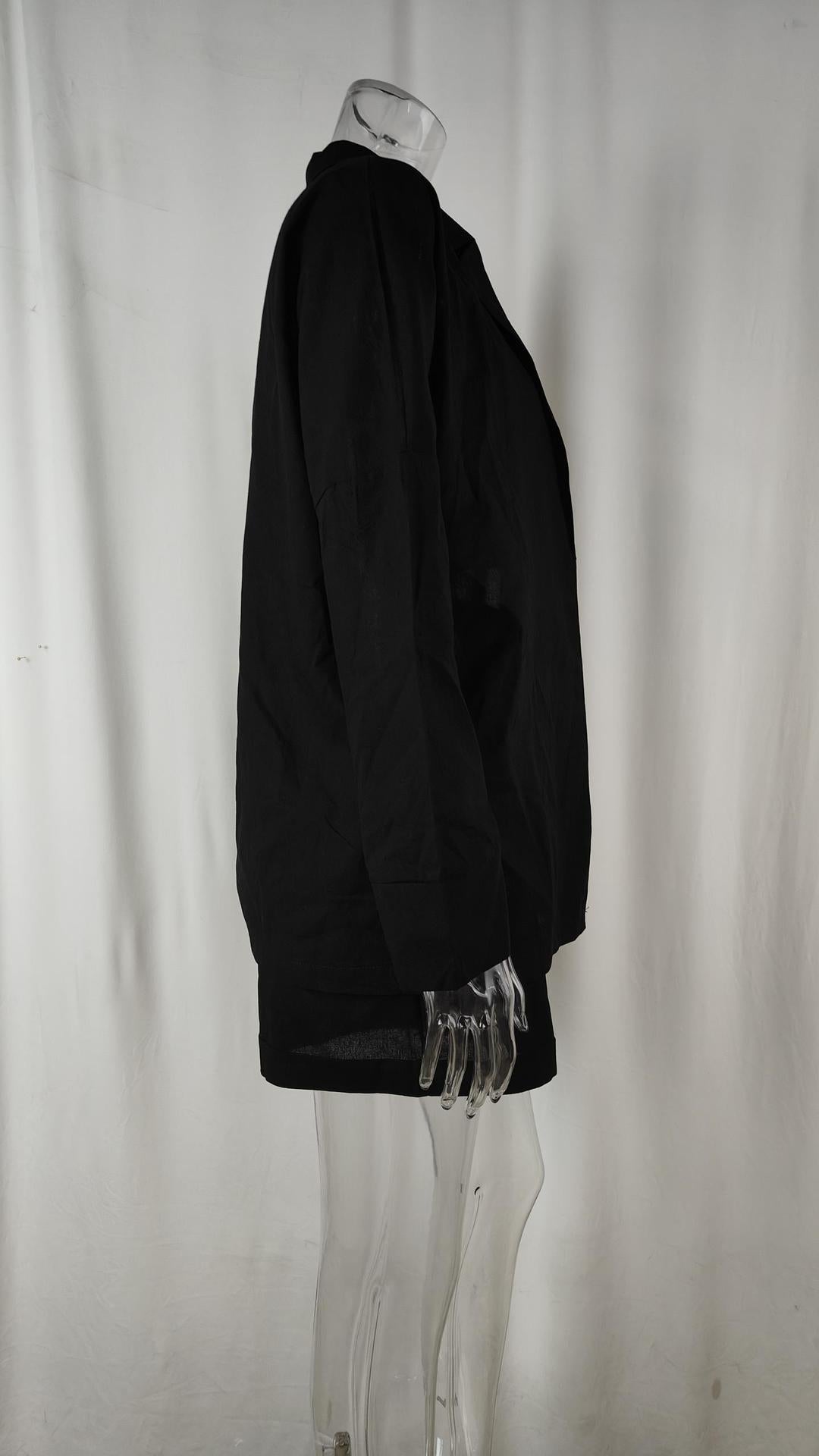 Spring Women's Chic Solid Color Vest Shorts Blazer Three Piece 16