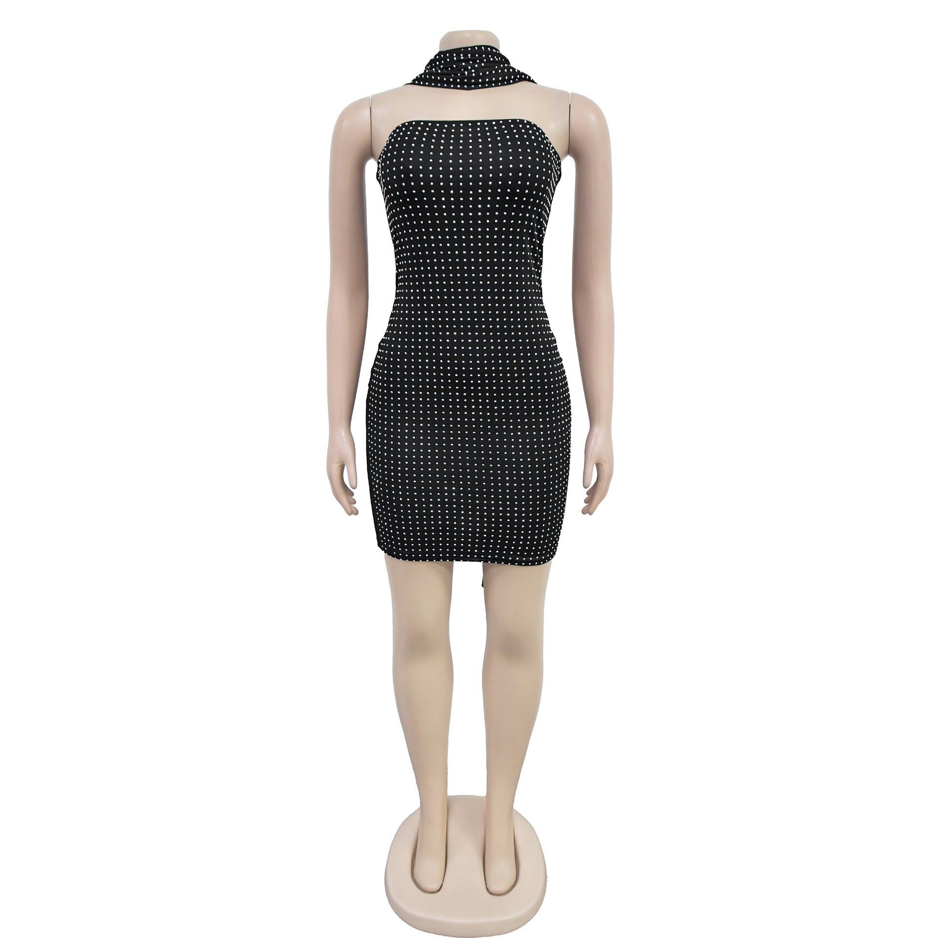 Women sexy ribbon beaded dress 15