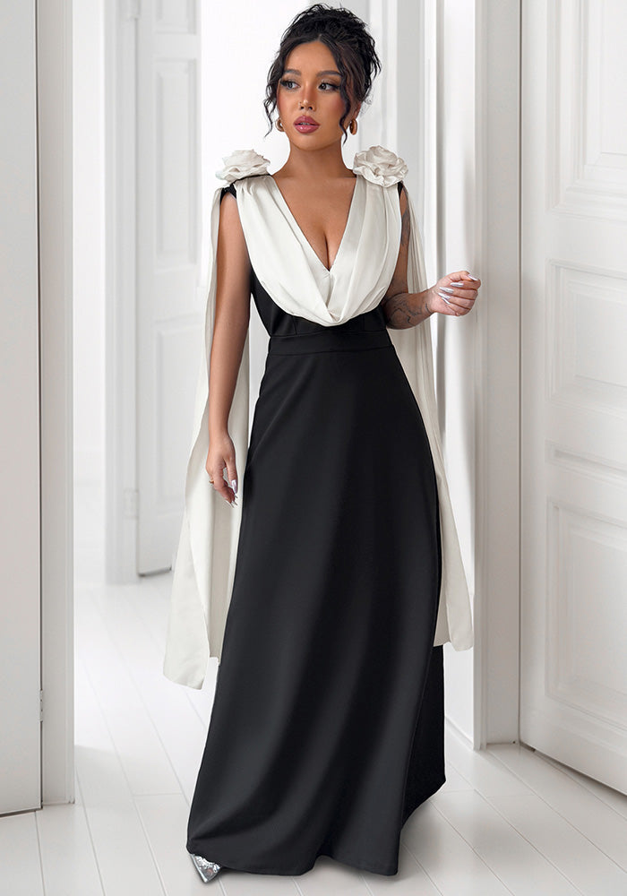 Women Party Sleeveless Contrast Dress