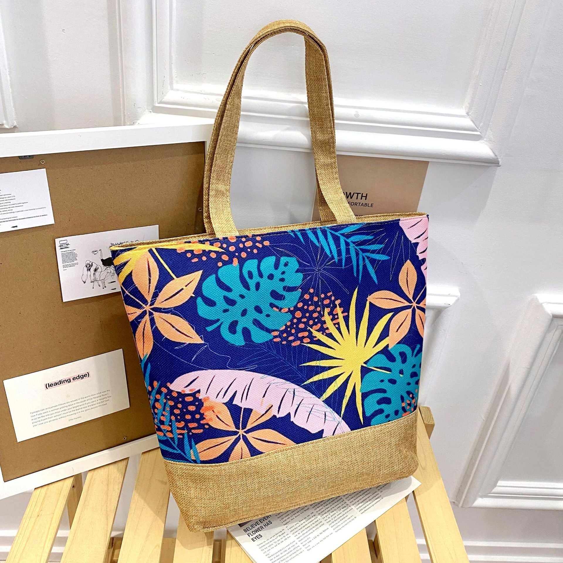 Fashion Canvas Bag Ladies Shoulder Bag Tote Bag Large Capacity One Shoulder Hand Shopping Bags 9