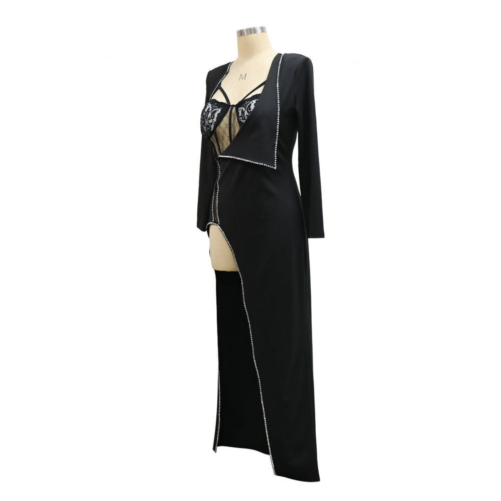 Summer Women Sexy Irregular Long Sleeve Dress 17