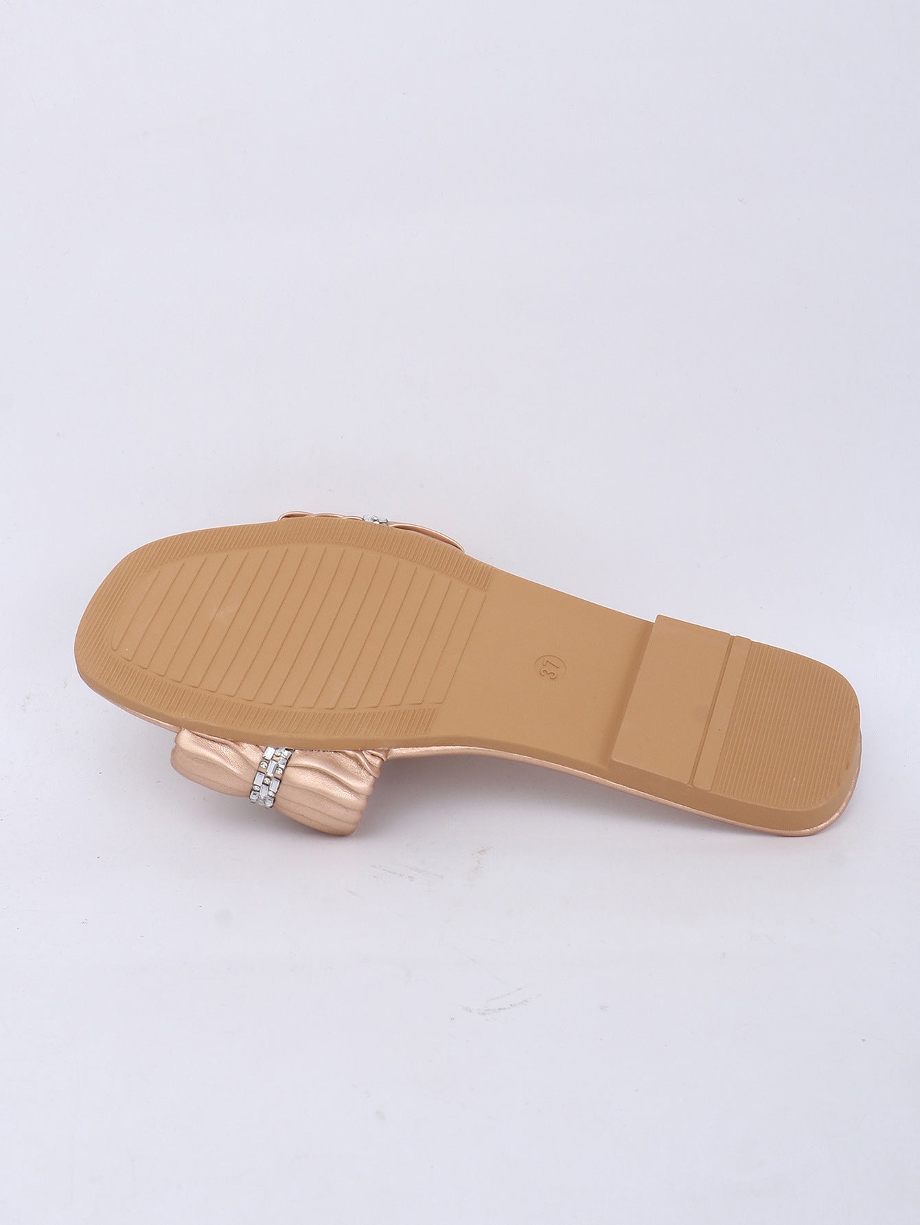 Women's summer outdoor wear rhinestones pleated flat slippers 11