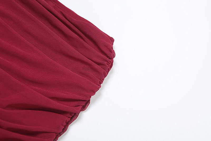 Women Spring Sexy Slash Shoulder Crop Top and Skirt Two-Piece Set 22