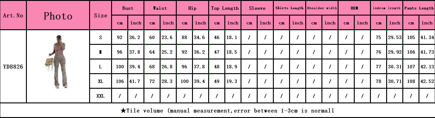 Women Leopard Print Contrast Lettering Zippered Top and Pants Two-Piece Set 6