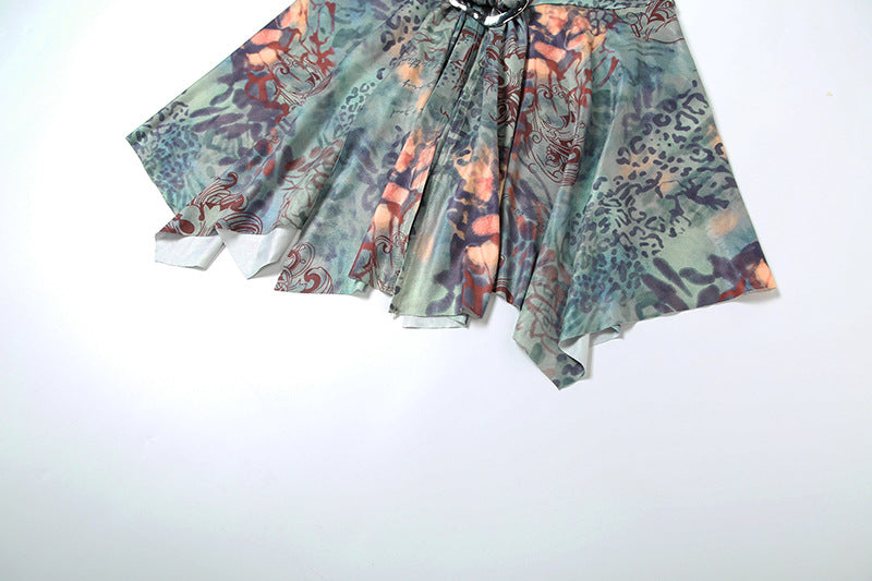 Summer Women's Fashion Chic Sexy Halter Neck Tie Low Back Print Bodycon Dress 14