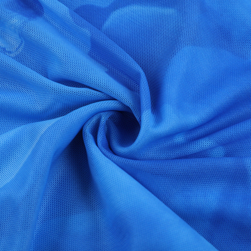 Sexy Holidays Printed Halter Neck Straps Top  & Mesh Skirt Set 23