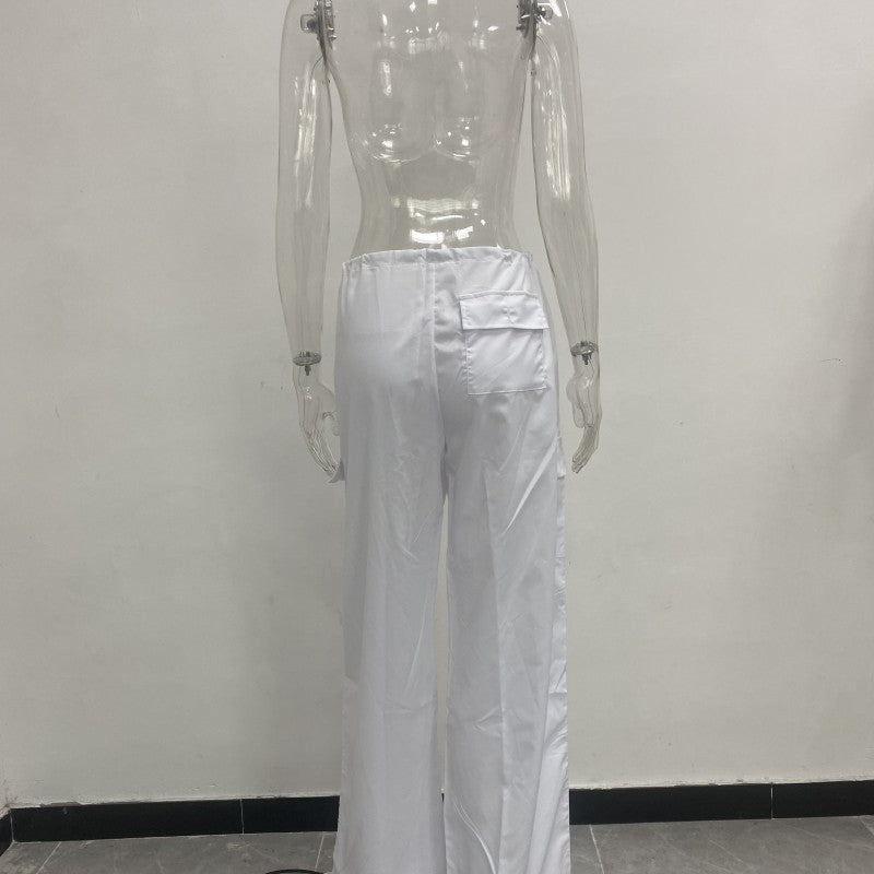 Street Loose Cargo Pants Autumn Fashion Casual Low Waist Plus Size Slim Fit Trousers 15