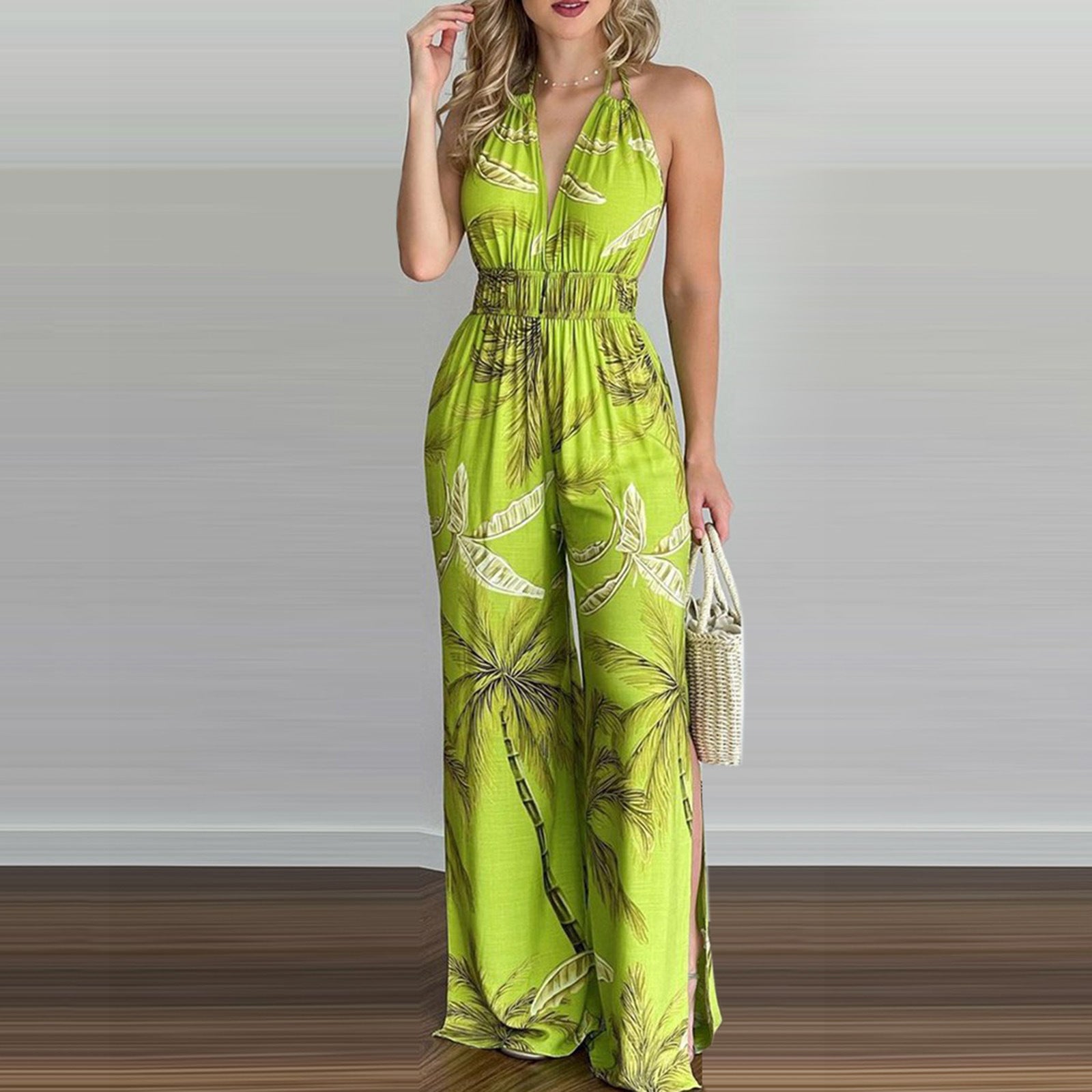 Women Elegant Print Sleevless Jumpsuit 4