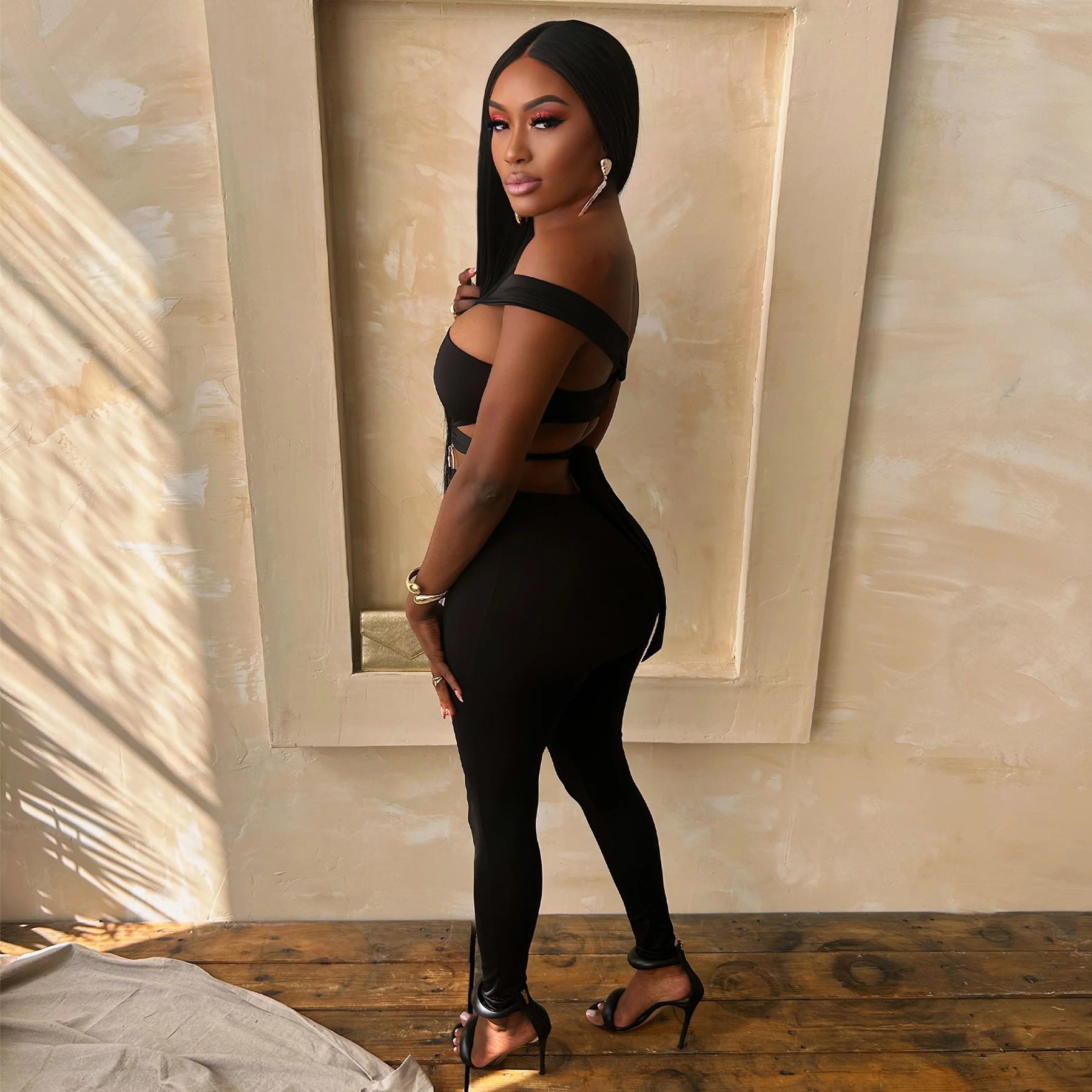 Women's Sleeveless Sexy Hollow Irregular Jumpsuit