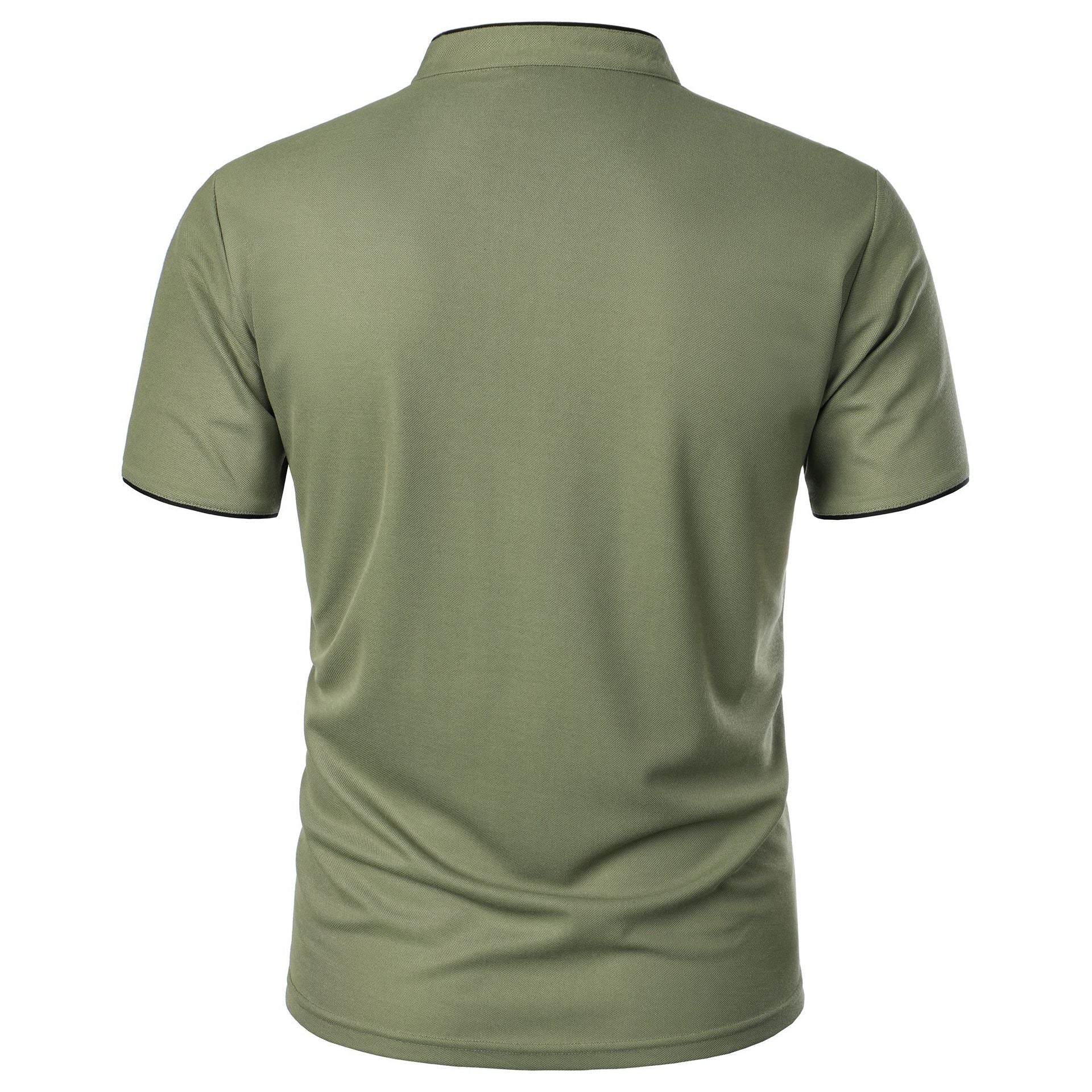 Men's Summer Solid Short Sleeve Polo T-shirt 27