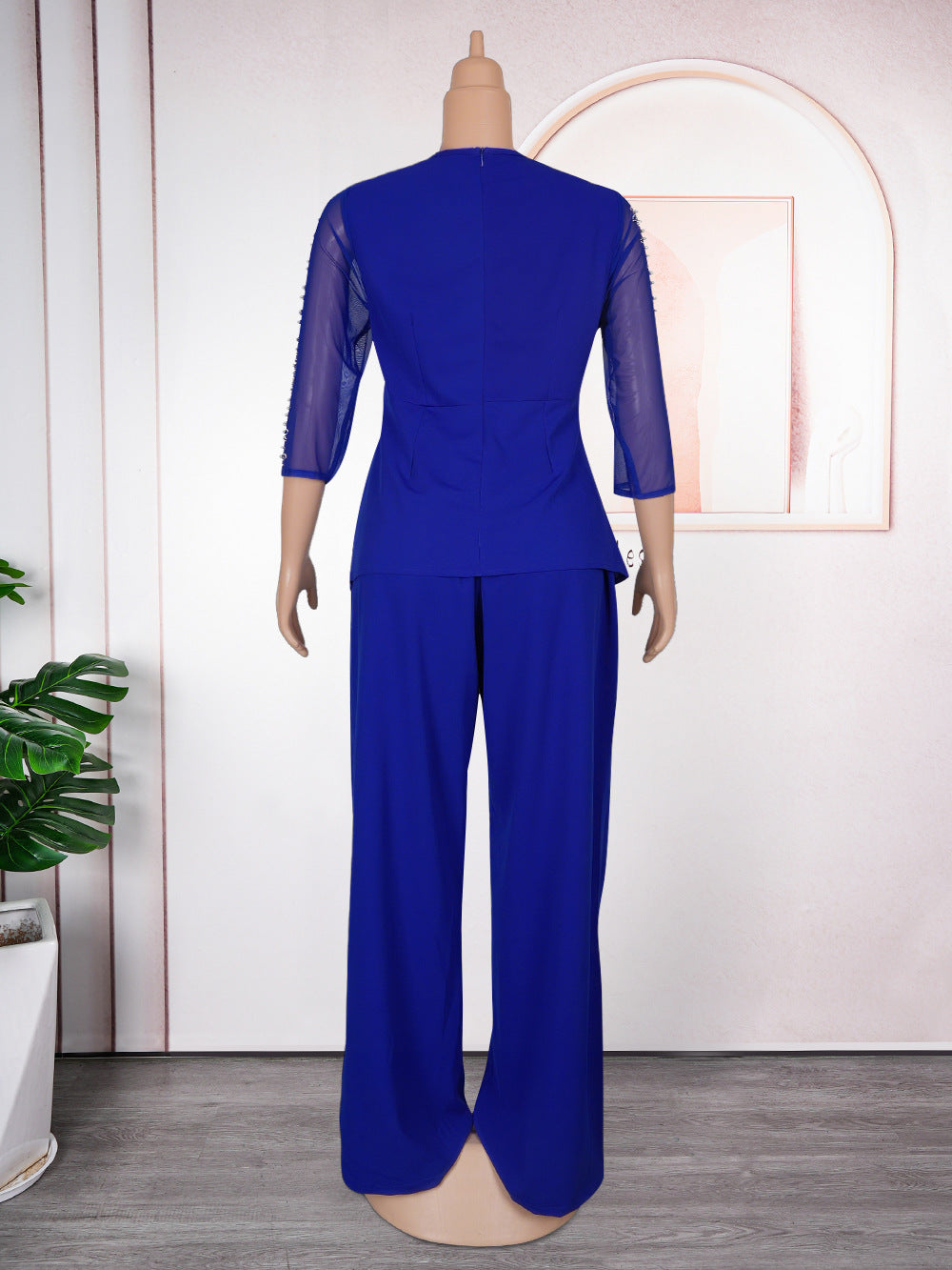 Plus Size African Women Style Women Long Sleeve Top + Long Pants Two-Piece Set 13