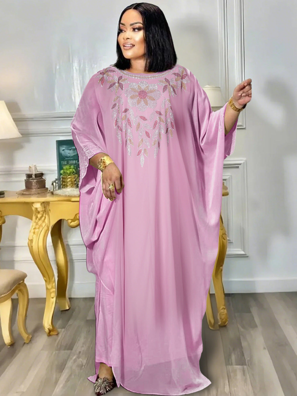 Muslim Robe Plus Size Women's African Two-Piece Dress Set 7