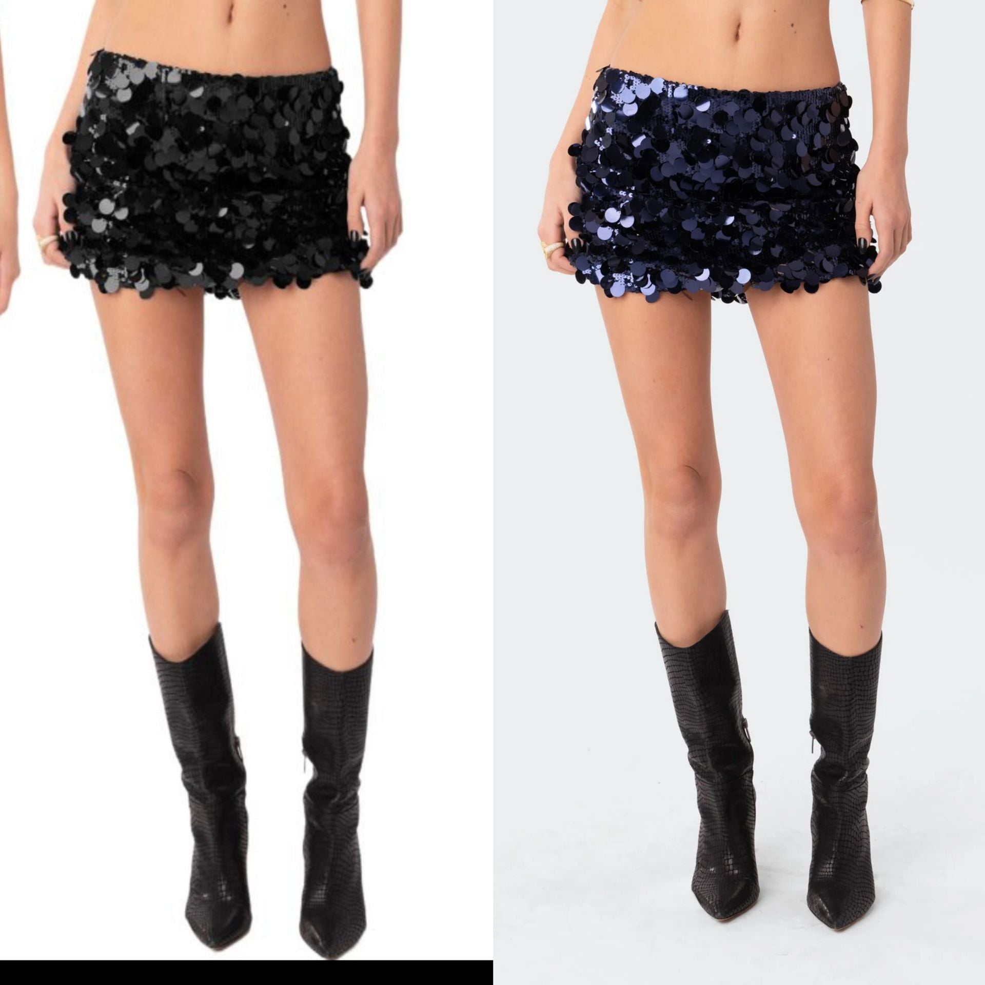 Spring Irregular Sequin Fashion Short Mini Skirt Women's Clothes 13