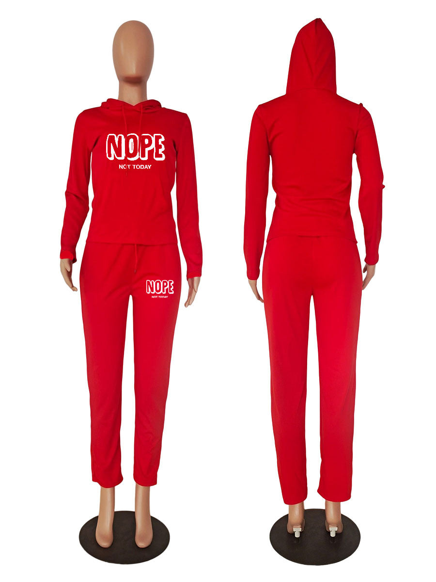 Plus Size Women's Sexy Fashion Printed Sports Two-Piece Pants Set 11