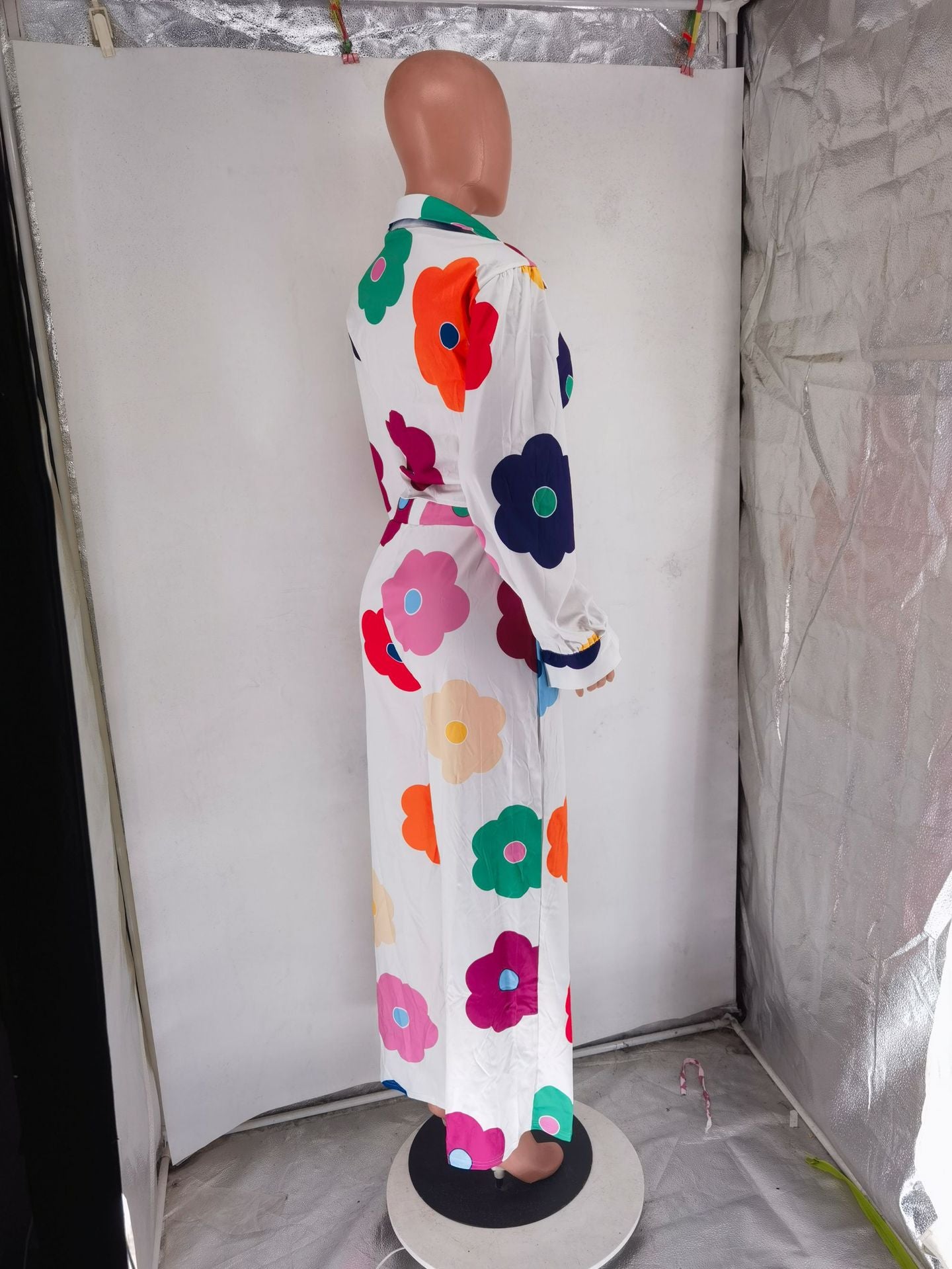 Women's Fashion Casual Digital Printing Floral Pants Two-Piece Set 9