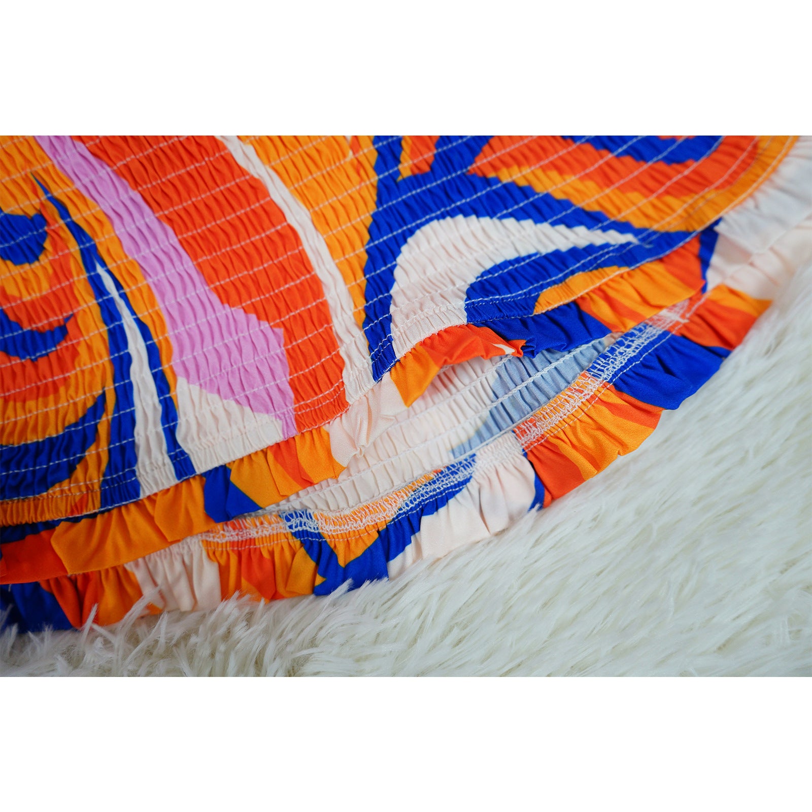 Women's Sexy Strapless Low Back Printed Two-Piece Skirt Set 19