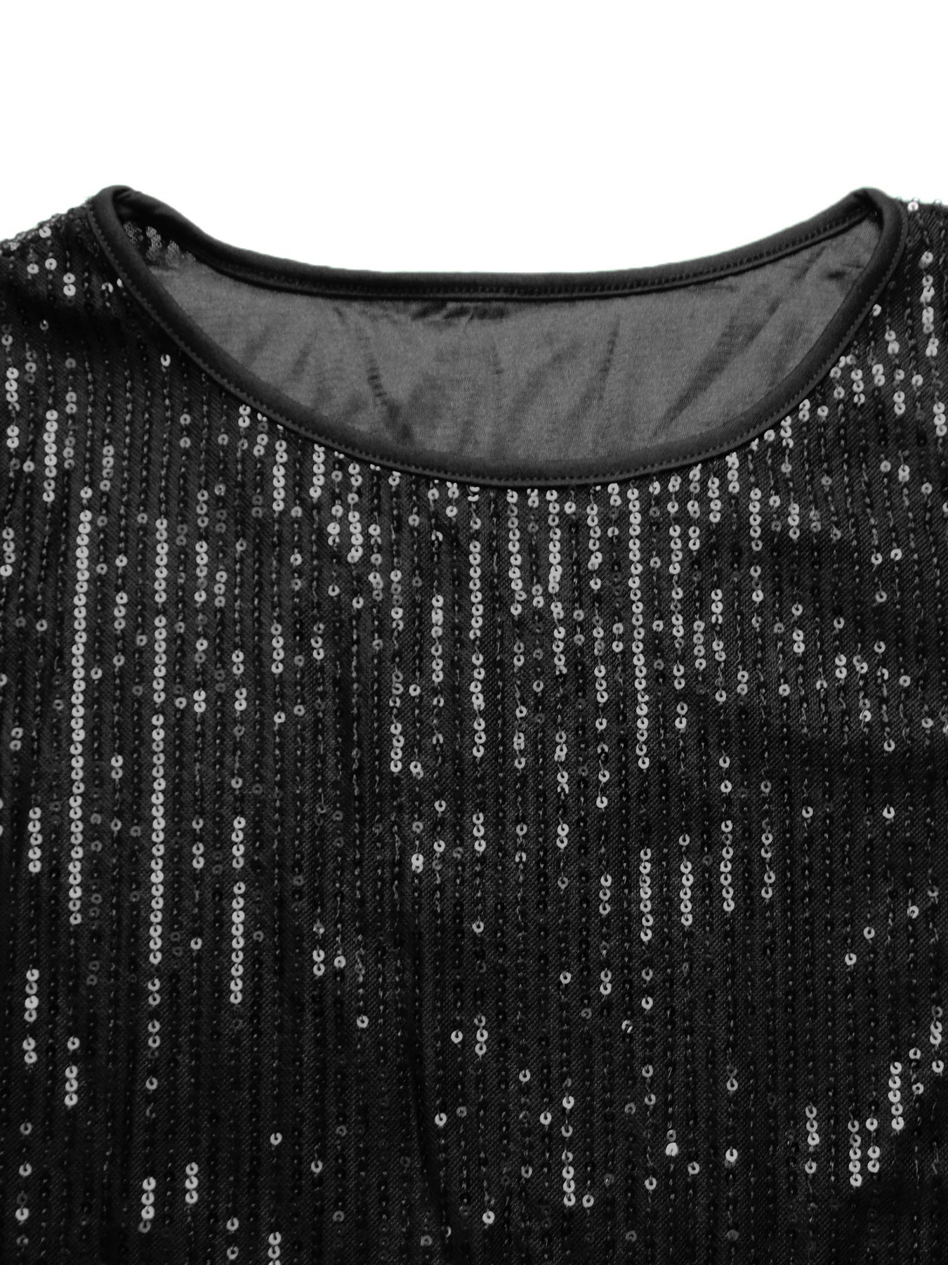 Women Summer Sequin Solid Short Sleeve Top and Pants Two-piece Set 11