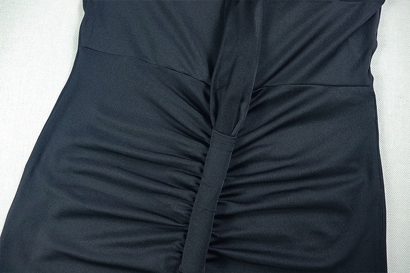 Solid color chic women's clothing low back strapless halter neck long dress formal party gown 12