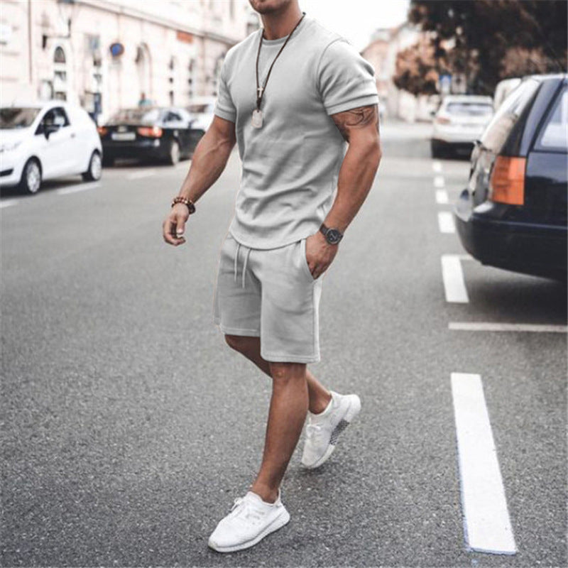 fashion short-sleeved shorts Casual track suit men 7