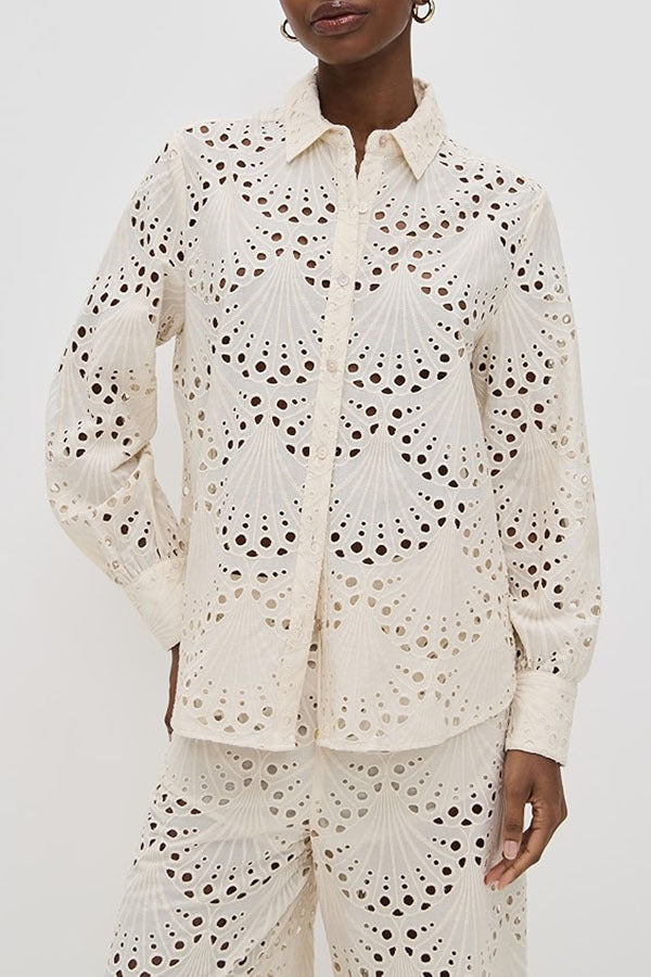 Women Fall and Winter Long-sleeved Single-breasted Shirt and Pants Two-piece Set 8