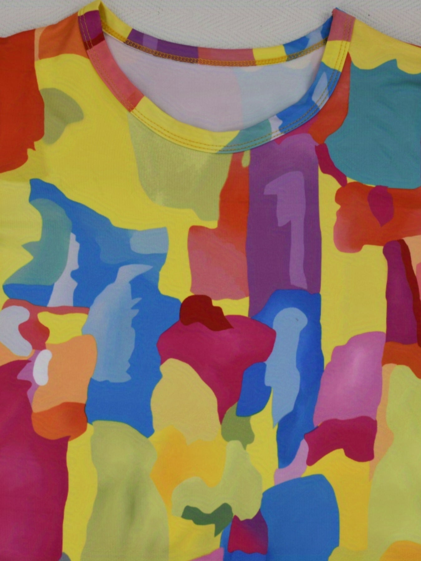 Sexy Multicolor Print Short Sleeve Drawstring Irregular Casual Dress 7