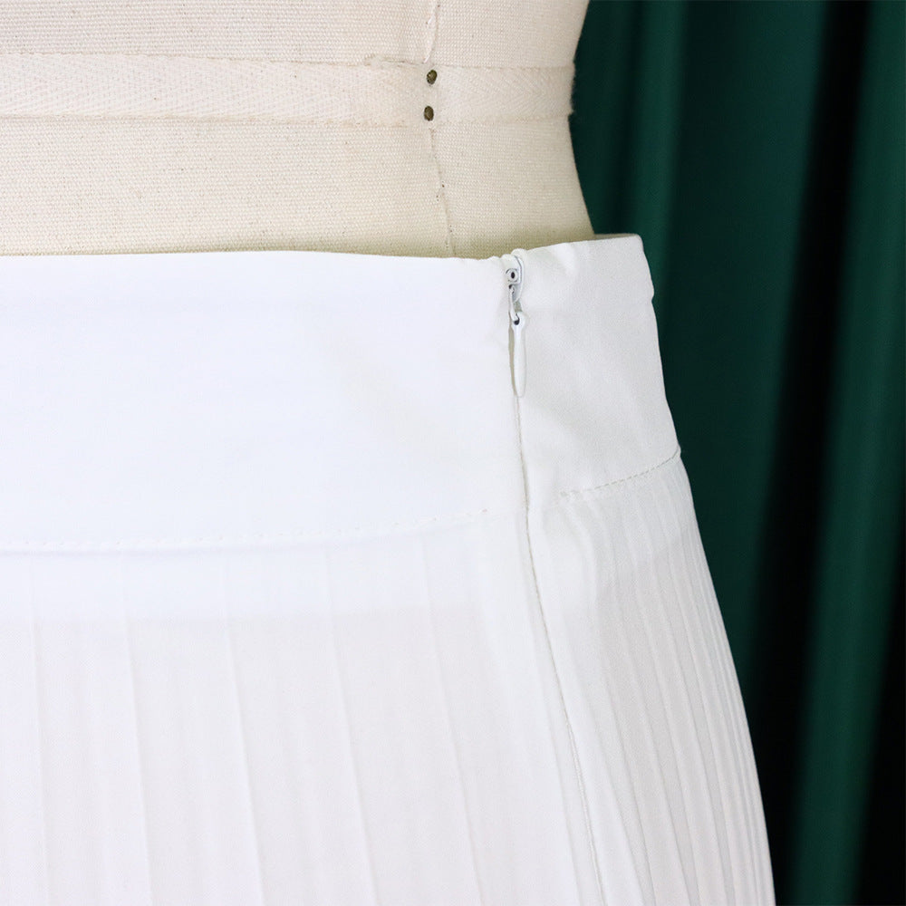 Ladies Summer Fashion Chic Pleated Pants High Waist Wide Leg Pants 36