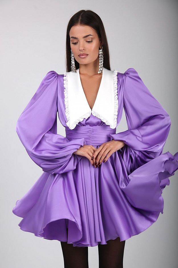 Autumn Elegant Chic Peter Pan Collar Solid Slim Waist dress 5