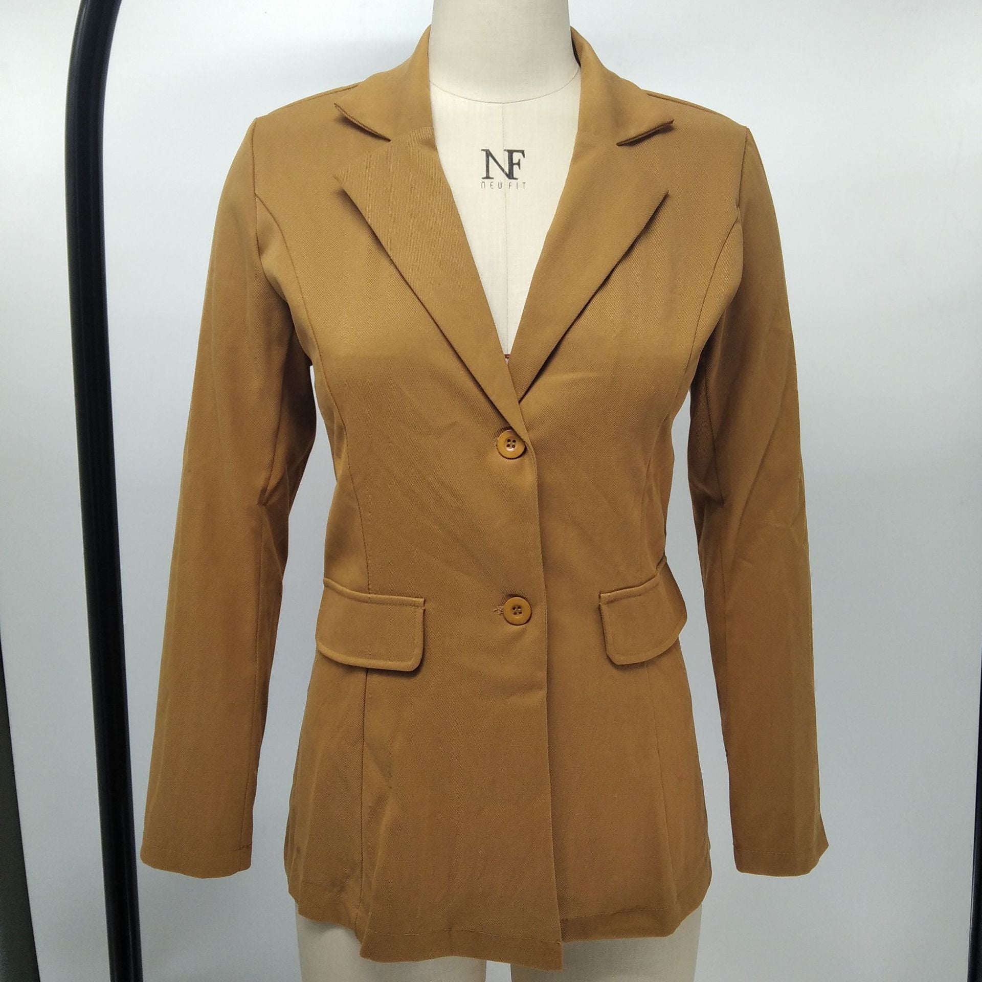 Fashion Women'S Solid Color Slim Fit Blazer Jacket 9