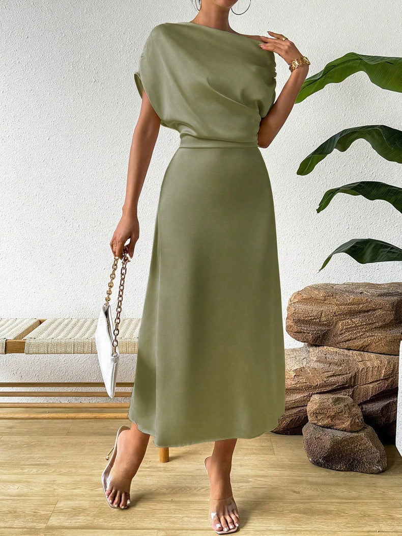 Women Summer Satin Maxi Dress 12