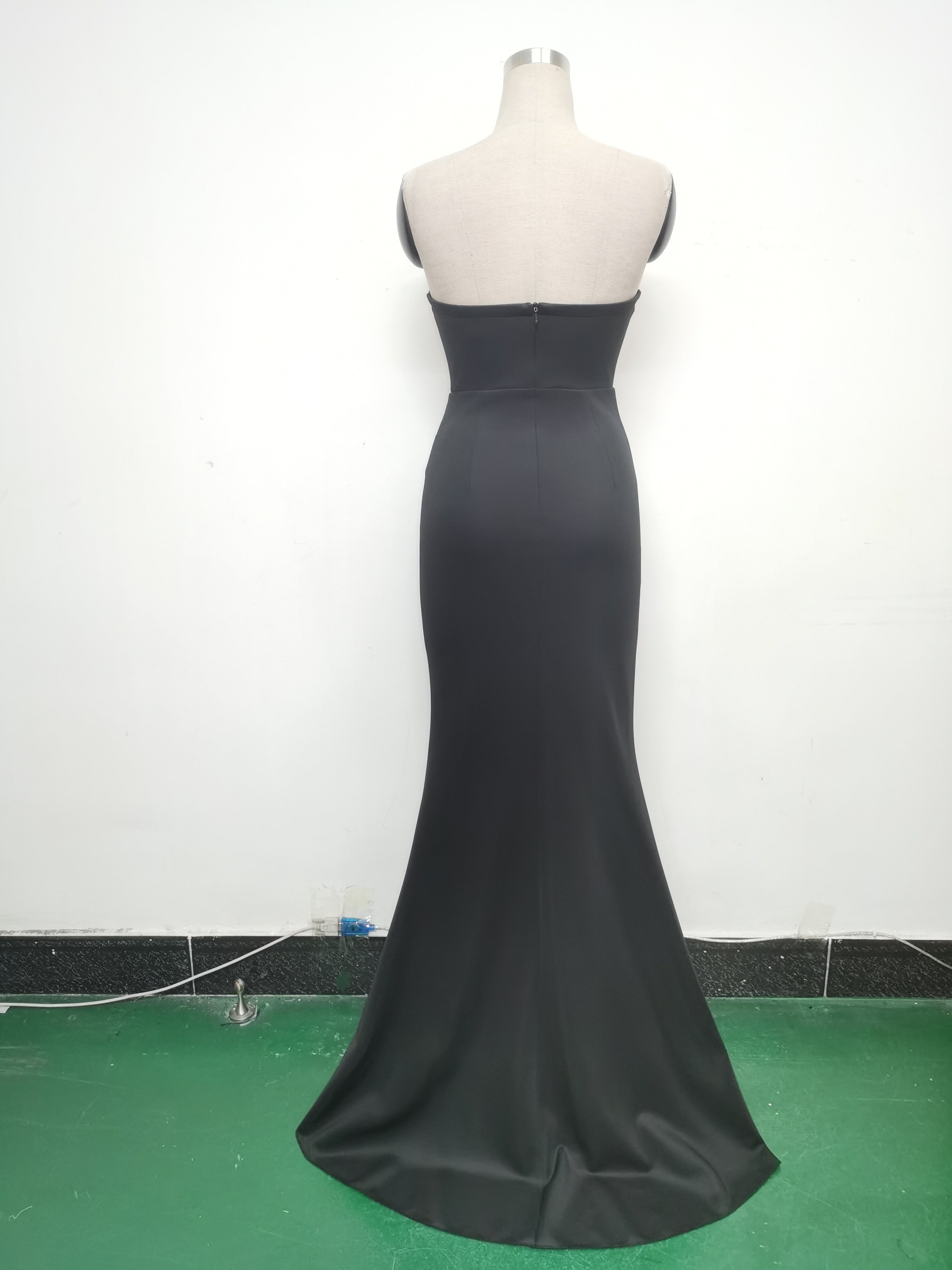 Women Fishbone Vest Beaded Evening Dress 24