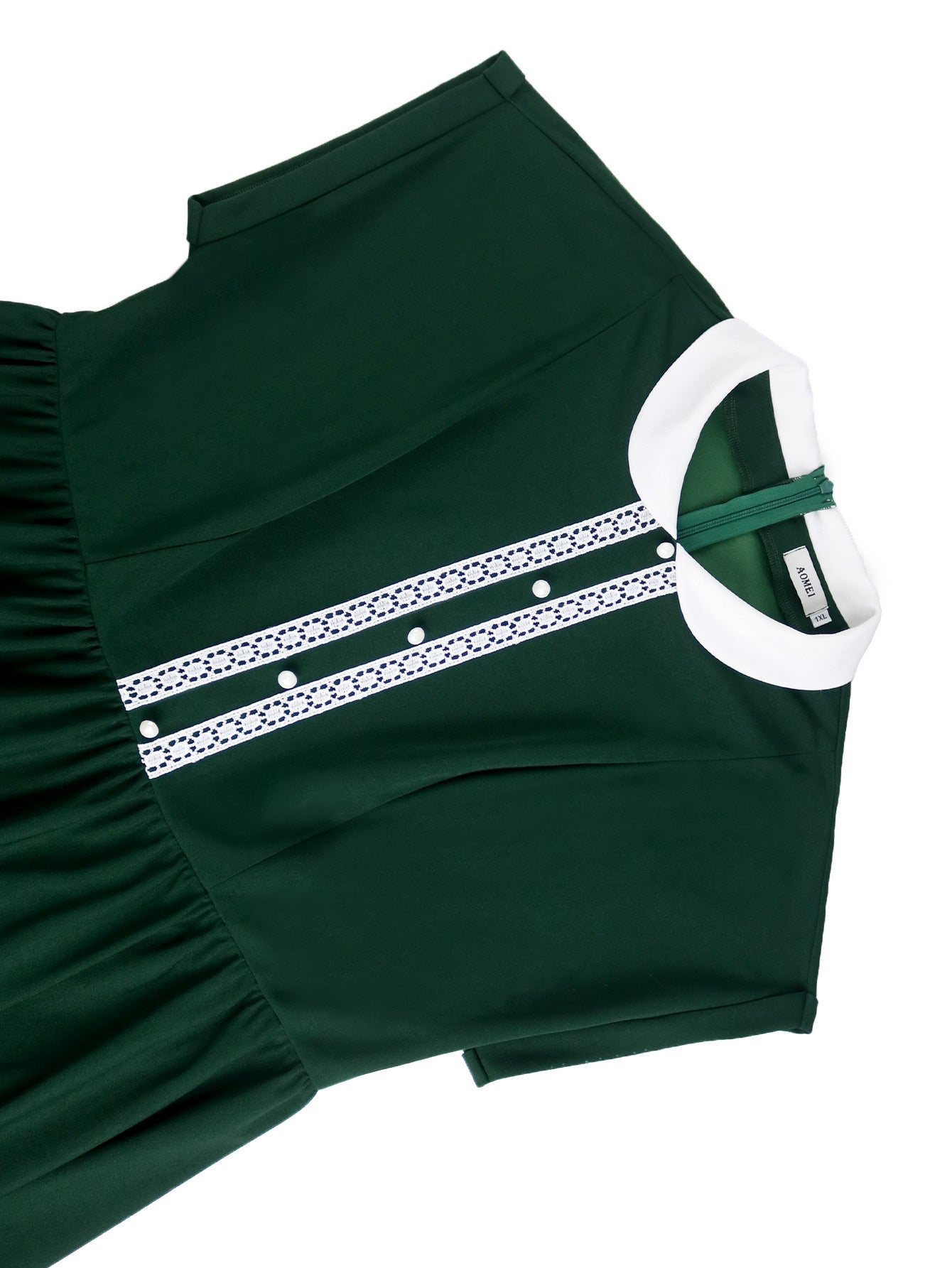 Plus Size Retro Peter Pan Collar Cocktail Elegant A-Line Dress 12