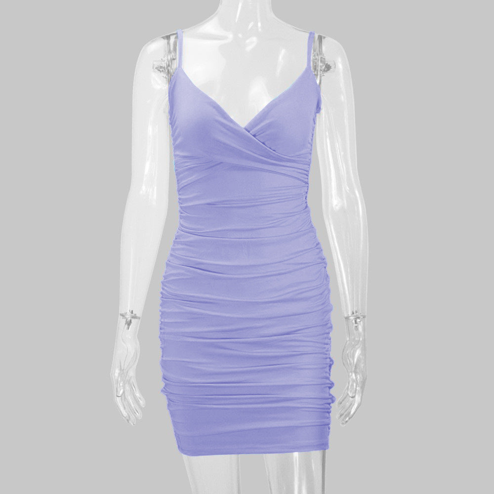 Women's Clothes Sexy Summer Style Straps V-Neck Bodycon Dress 22