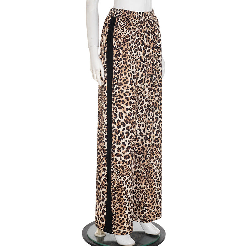 Women Fall/Winter Leopard Print Cropped Pants 7
