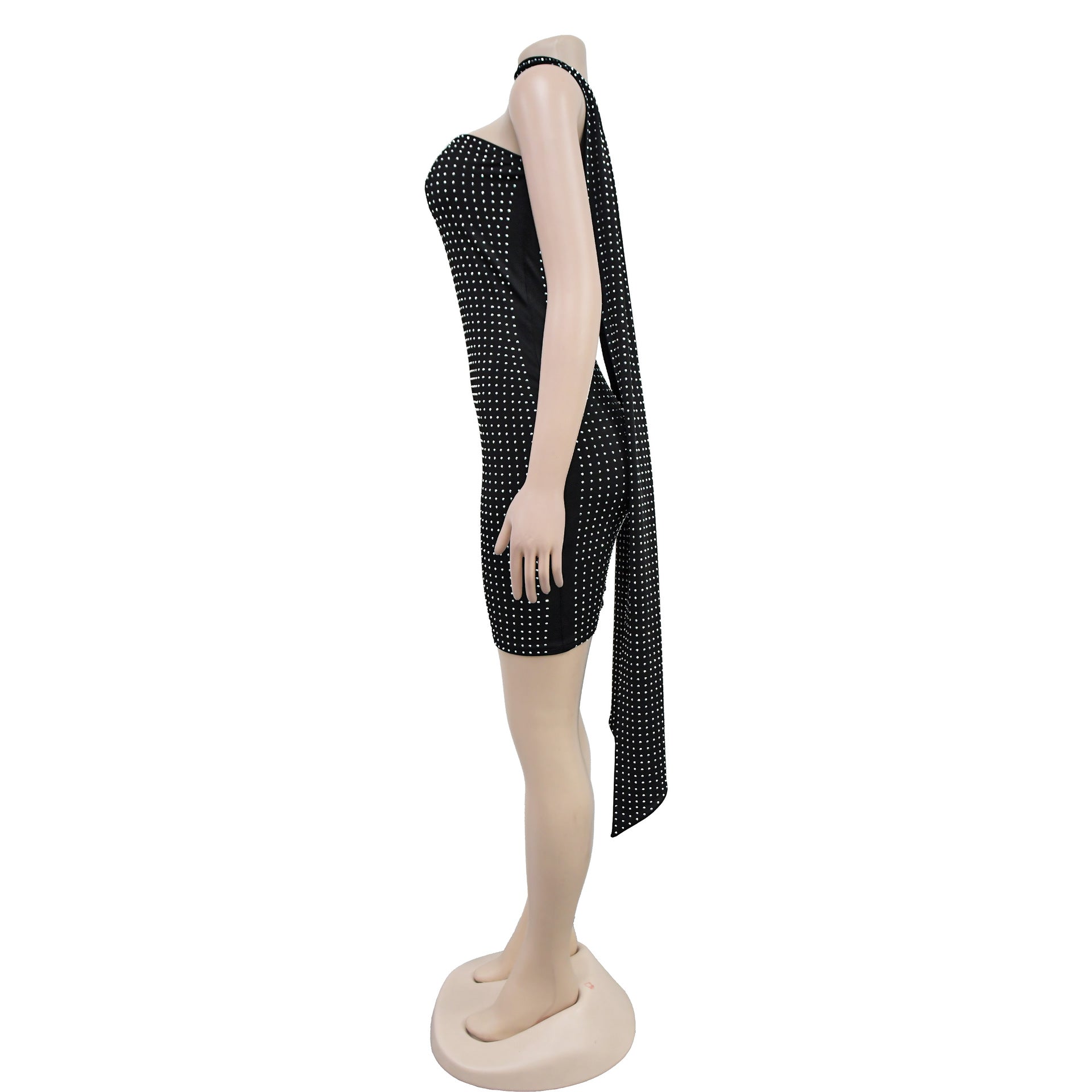 Women sexy ribbon beaded dress 14